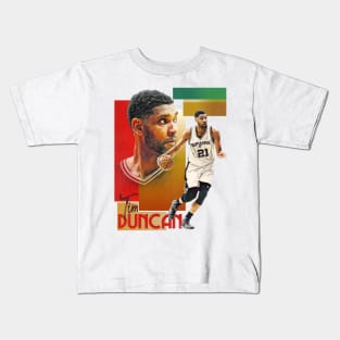 Retro Tim Duncan Basketball Card Kids T-Shirt